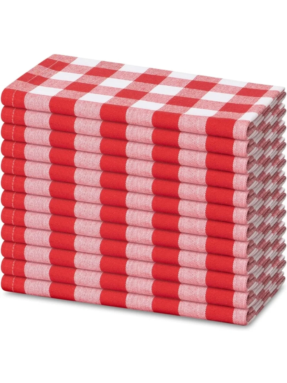 NEW Blue Needles Gingham Buffalo Plaid Cloth Napkins 100% Cotton Set of 12